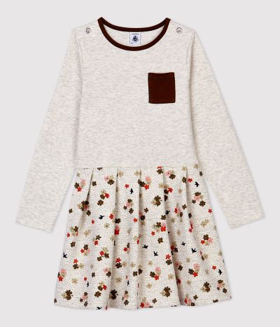 Robe manches longues en coton  enfant fille