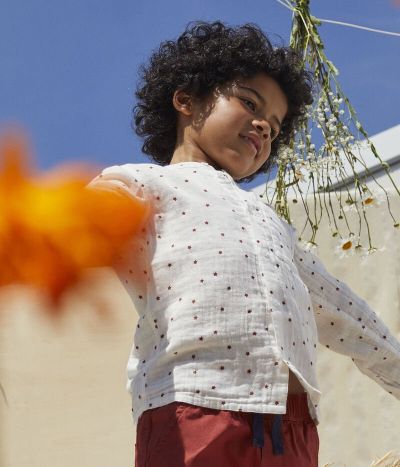 Chemise imprimée en gaze de coton enfant garçon