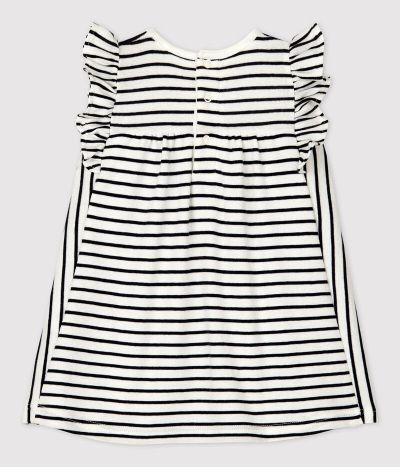 Robe body rayée marinière en coton bio bébé