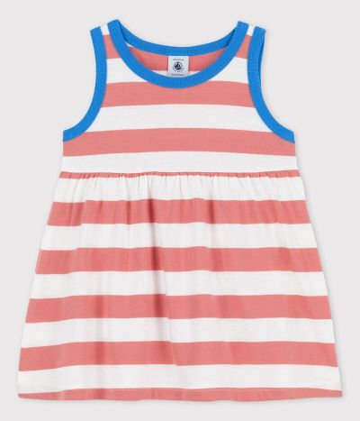 Robe sans manches rayée en jersey bébé