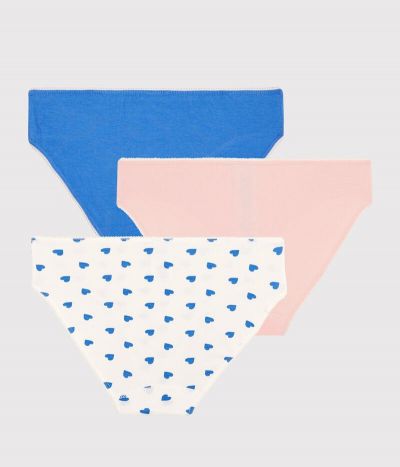 Lot de 3 culottes cœurs fille en coton et élasthanne