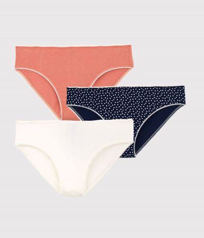 Lot de 3 culottes à pois fille en coton et élasthanne