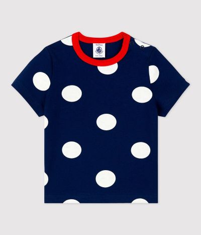 Tee-shirt manches courtes imprimé pois en jersey bébé