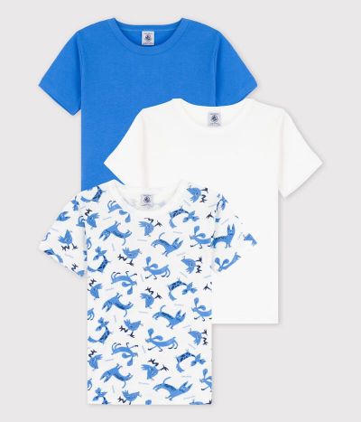 Lot de 3 t-shirts manches courtes animaux petit garçon en coton