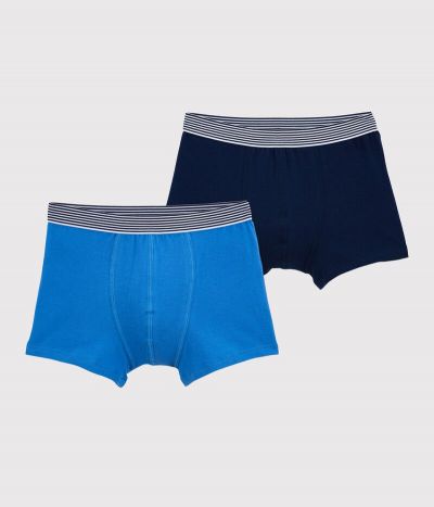 Lot de 2 boxers garçon en coton et élasthanne