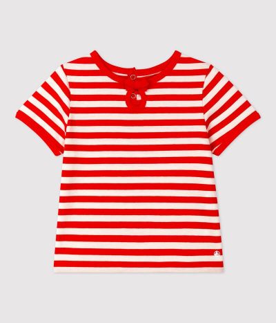 Tee-shirt manches courtes rayé en jersey bébé