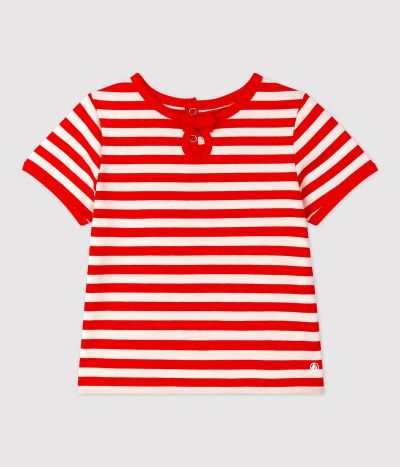 Tee-shirt manches courtes rayé en jersey bébé