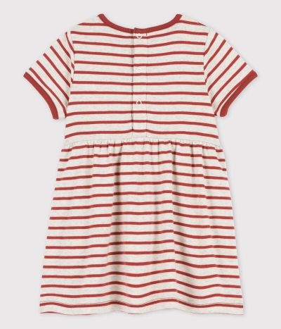 Robe manches courtes rayée en coton bio bébé