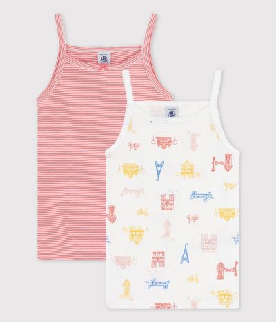Lot de 2 chemises à bretelles Paris petite fille en coton
