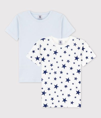 Lot de 2 t-shirts manches courtes étoiles petit garçon en coton