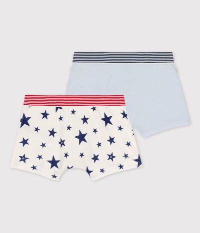 Lot de 2 boxers petit garçon étoiles en coton