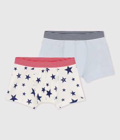 Lot de 2 boxers petit garçon étoiles en coton