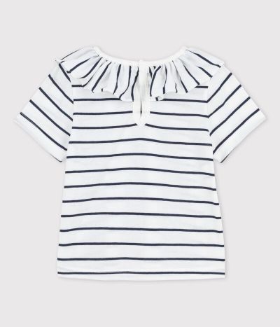 Blouse manches courtes rayée en jersey bébé