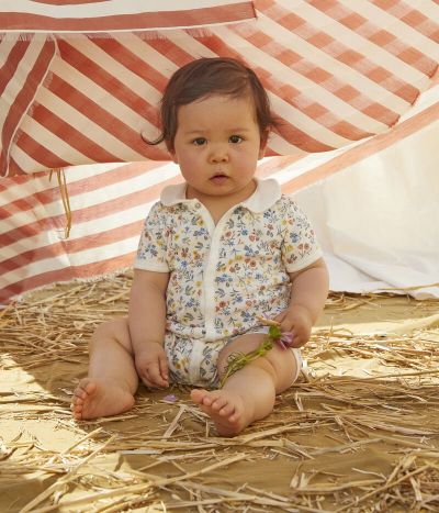 Combicourt fleuri bébé en coton