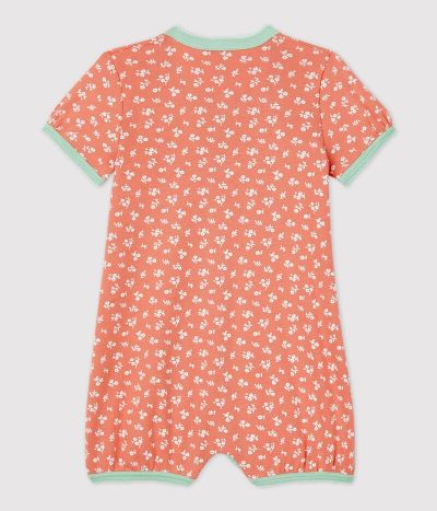 Combicourt fleuri bébé en coton biologique