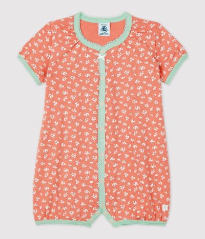 Combicourt fleuri bébé en coton biologique