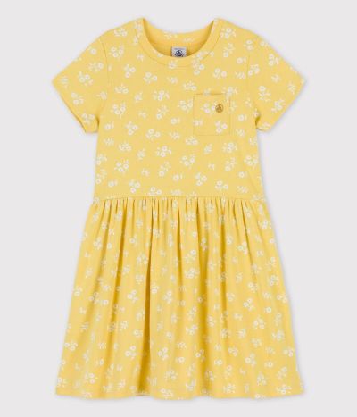 Robe manches courtes en coton enfant fille