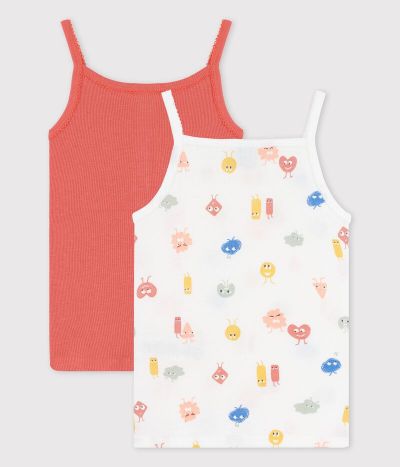 Lot de 2 chemises à bretelles émotions petite fille en coton et lyocell