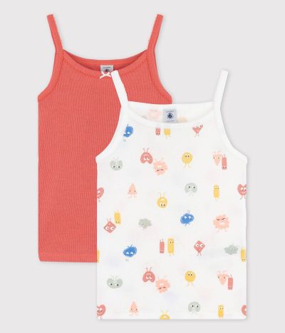 Lot de 2 chemises à bretelles émotions petite fille en coton et lyocell