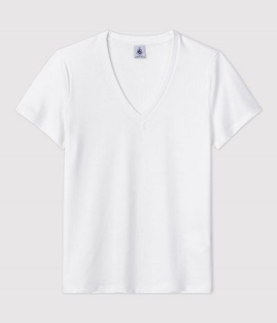 Tee-shirt LE DROIT col V en coton Femme