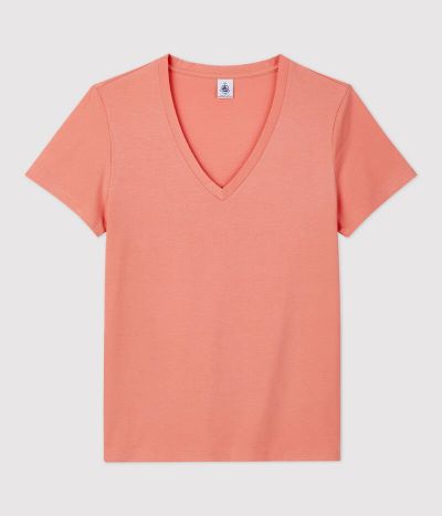 Tee-shirt LE CLASSIQUE col V en coton bio Femme