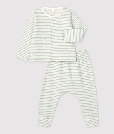 Ensemble 2 pièces rayé en tubique bio bébé