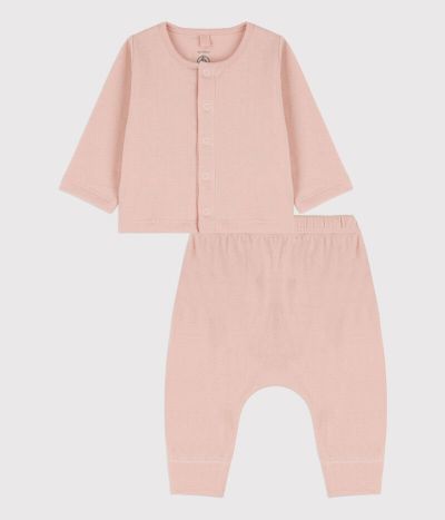 Ensemble 2 pièces uni en tubique bio bébé