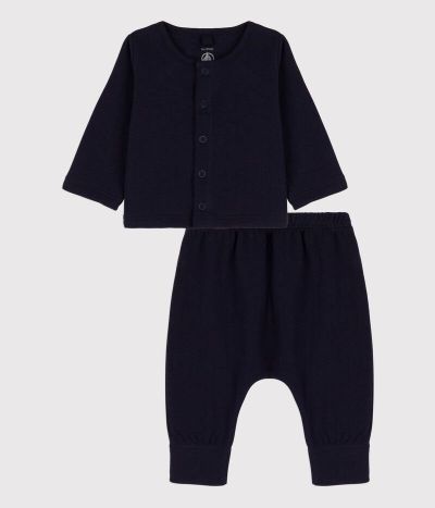 Ensemble 2 pièces uni en tubique bio bébé