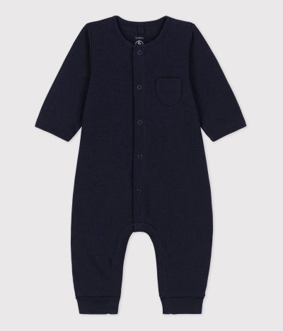 Combinaison longue unie en tubique bio bébé