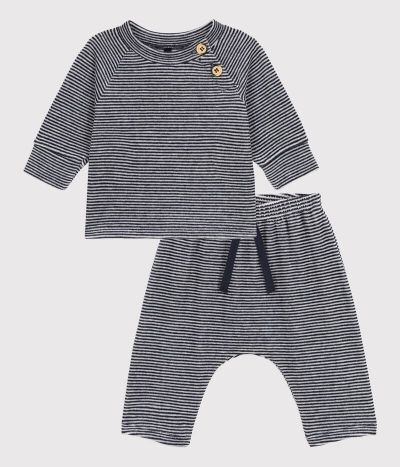 Ensemble 2 pièces bébé en velours en coton