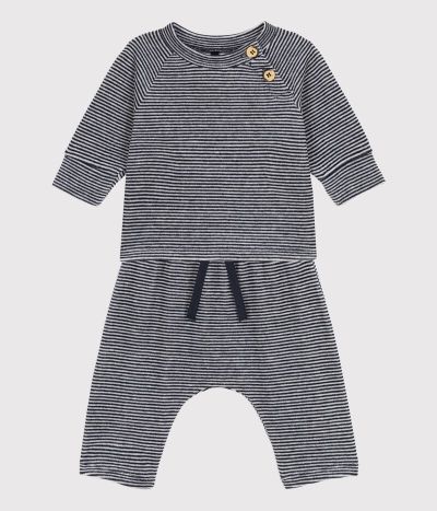 Ensemble 2 pièces bébé en velours en coton