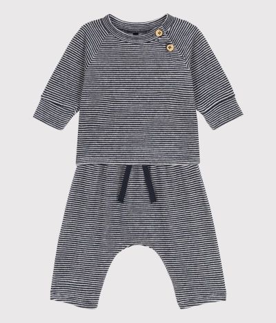 Ensemble 2 pièces bébé en velours en coton