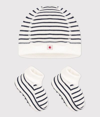 Lot 2 pièces bébé marinière en coton biologique