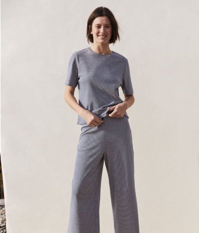 Pyjama milleraies femme en coton