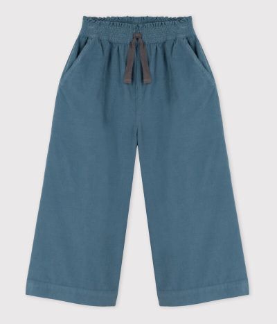 Pantalon large en velours fin enfant fille