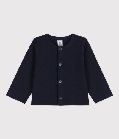 Cardigan bébé uni en jersey épais