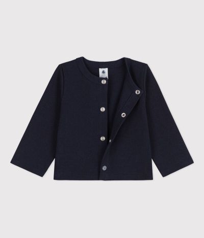 Cardigan bébé uni en jersey épais