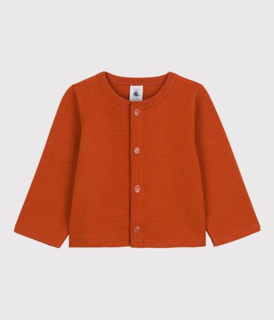Cardigan bébé uni en jersey épais