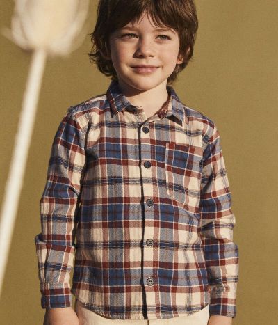 Chemise à carreaux en flanelle enfant garçon