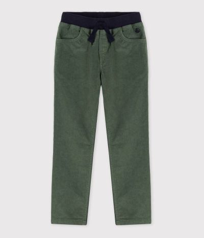 Pantalon droit en velours moyen enfant garçon