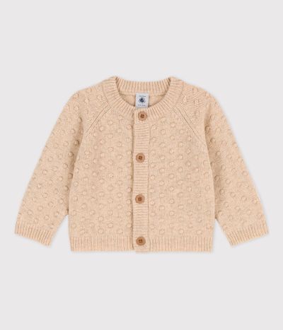 Cardigan bébé en tricot en laine et coton