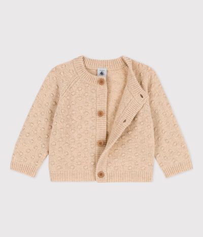 Cardigan bébé en tricot en laine et coton