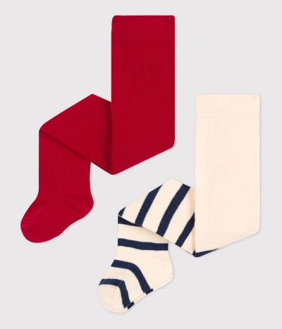 LOT DE 2 PAIRES DE COLLANTS BÉBÉ EN JERSEY