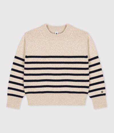 Pull en laine marinière Femme