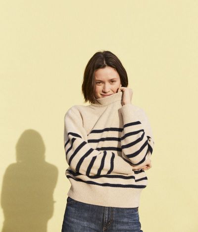 Pull en laine marinière Femme