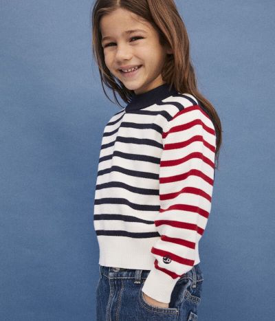 PULL MARIN EN COTON ENFANT FILLE / GARÇON