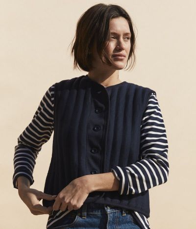 Cardigan sans manches moelleux Femme