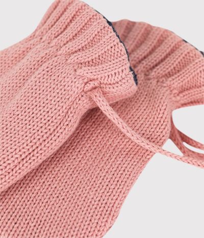 Moufles bébé en tricot doublées en polaire recyclée