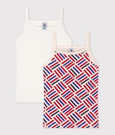 LOT DE 2 CHEMISES À BRETELLES PETITE FILLE EN COTON