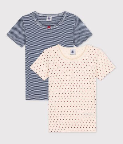 Lot de 2 tee-shirts manches courtes petite fille en coton